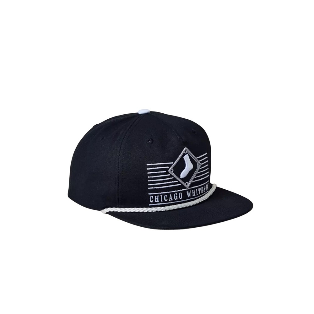 Mitchell‎ & Ness Chicago White Sox Rope Snapback Hat Black Retro MLB Cap